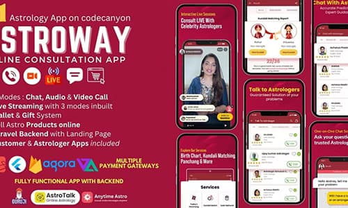 Astrology Consultation App with PHP Backend | Audio-Video Calls, Chat with Live Streaming