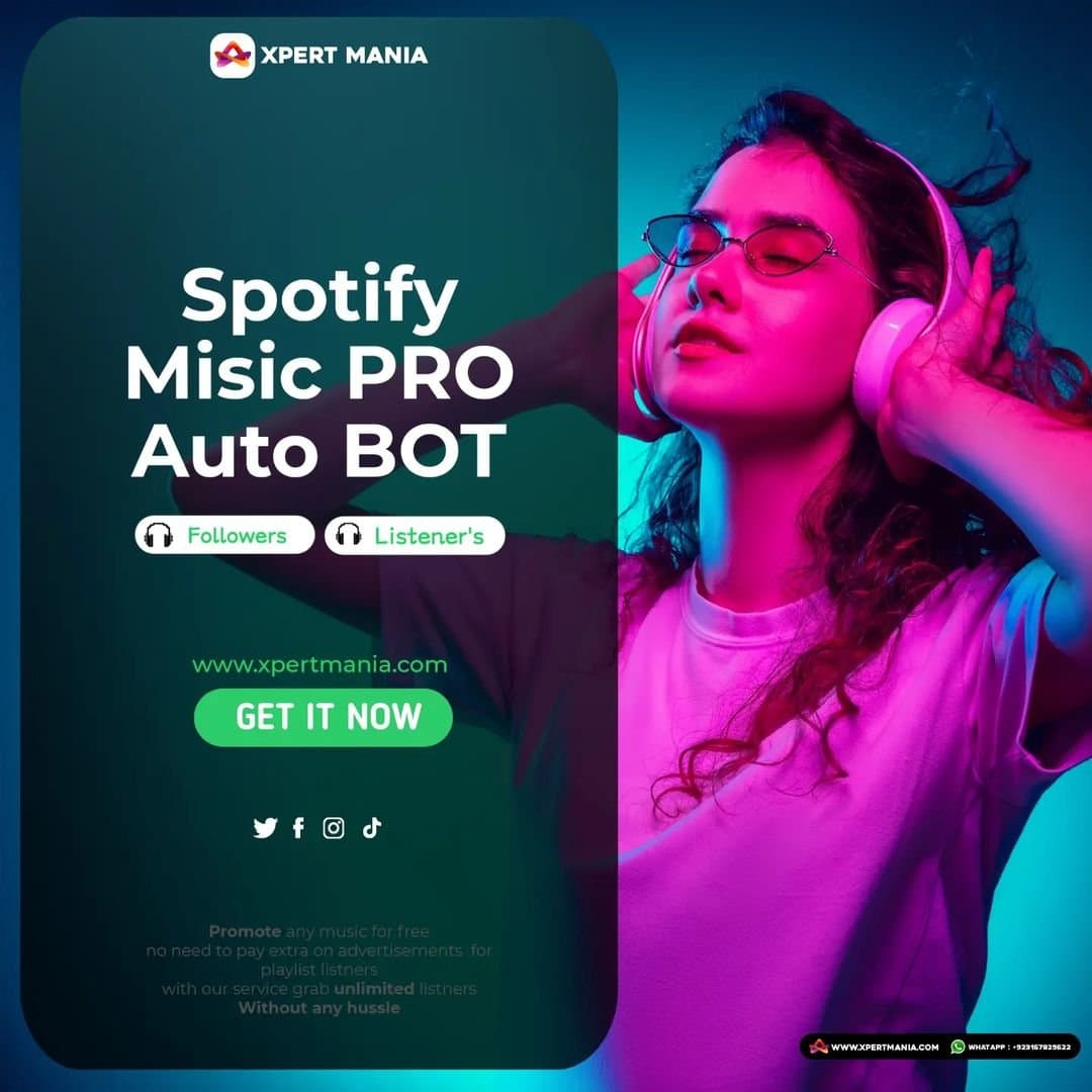 Spotify Music Pro Auto BOT Want Grow your Playlist or Followers on Spotify?